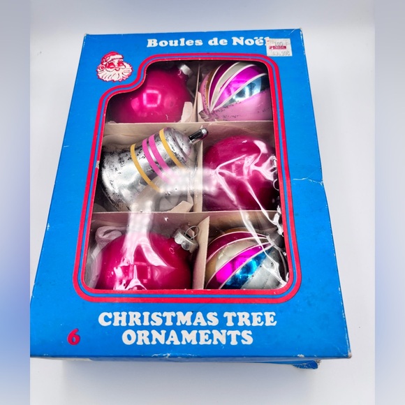 Vintage Santa Land Glass Christmas Ornaments Set MCM Hand Blown - Picture 7 of 7